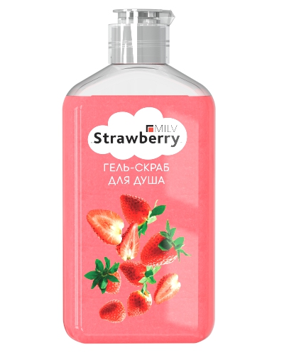 Гель-скраб для душа «STRAWBERRY» 340 мл MILV 18555