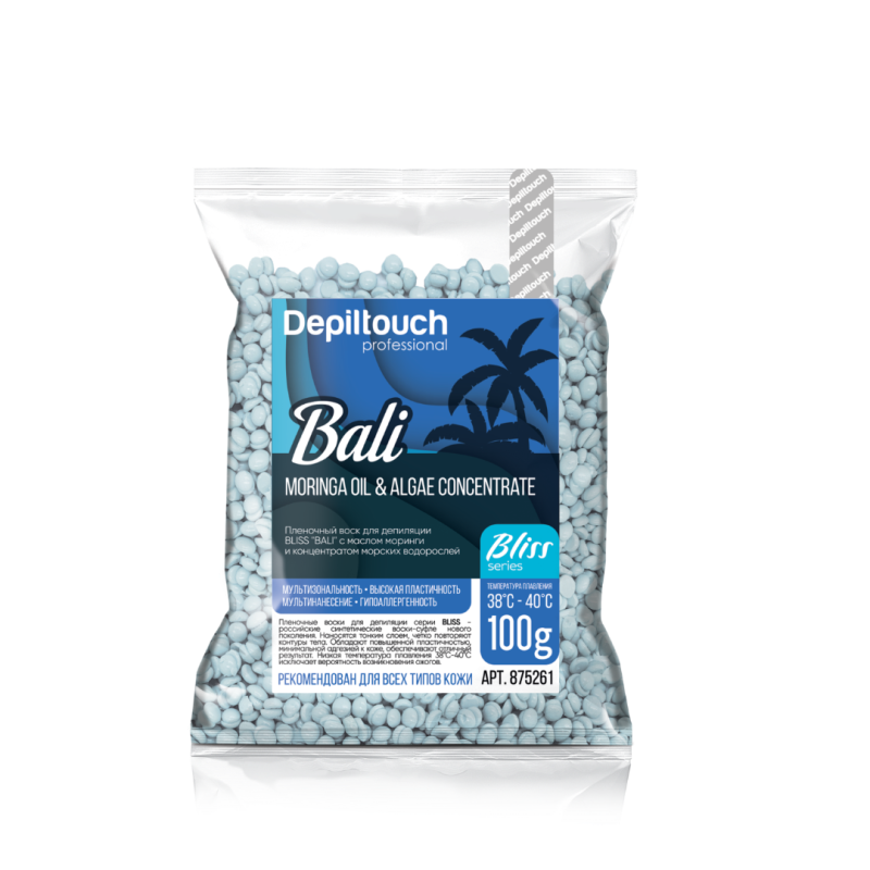 Пленочный воск BLISS "BALI" с маслом моринги и концентратом морских водорослей Depiltouch