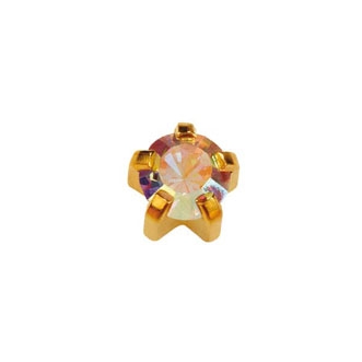Серьги в крапане R115 Горный хрусталь (голограмма) Studex