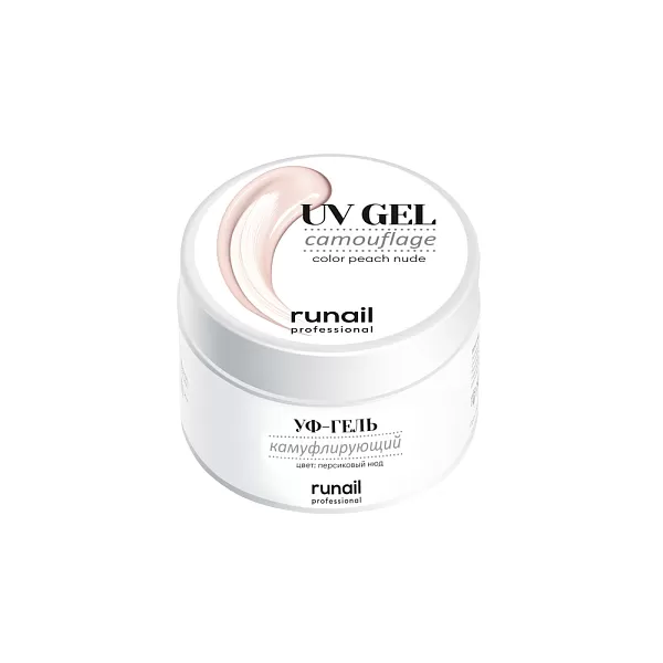 uf-gel-kamufliruyushij-cvet-persikovyj-nyud-4074-1 Гель камуфлирующий RuNail (цвет: персиковый нюд), 15 г №4074 РОССИЯ — изображение 1