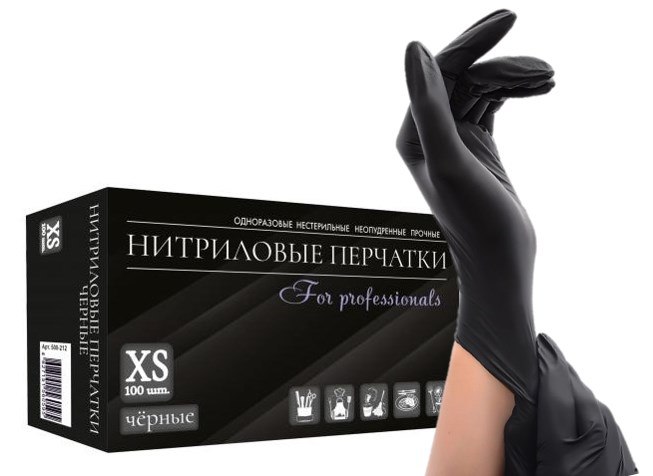 perchatki-nitrilovye-neopudrennye-50par-r-chernye-4.jpg Перчатки нитриловые неопудренные 50пар р.XS черные — изображение 1