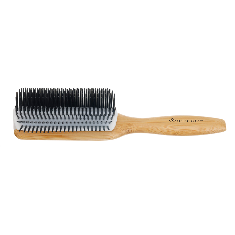 shetka-massazhnaya-derevyannaya-nejlonovyj-shtift-2.jpg Щетка DEWAL BAMBOO деревянная, нейлоновый штифт, прямоугольная 9 ряд, BRBAM243 — изображение 1
