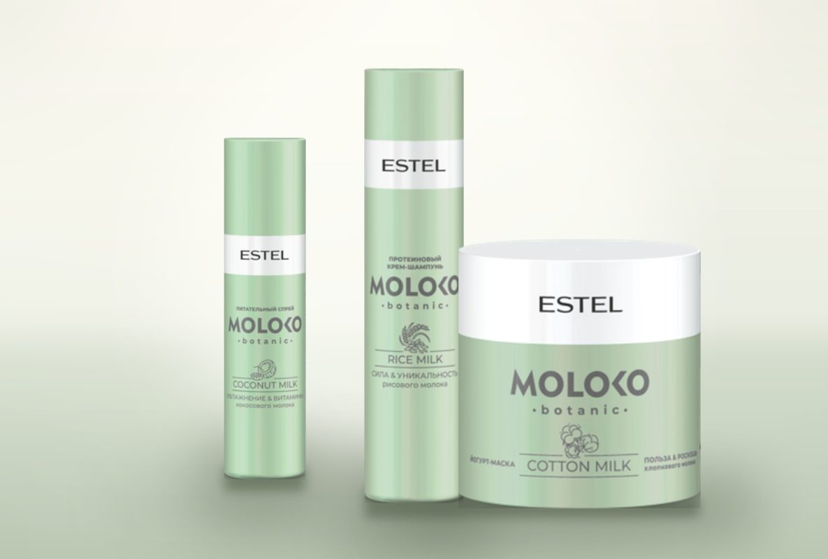 Питательный спрей, протеиновый крем-шампунь и йогурт-маска ESTEL Moloko botanic